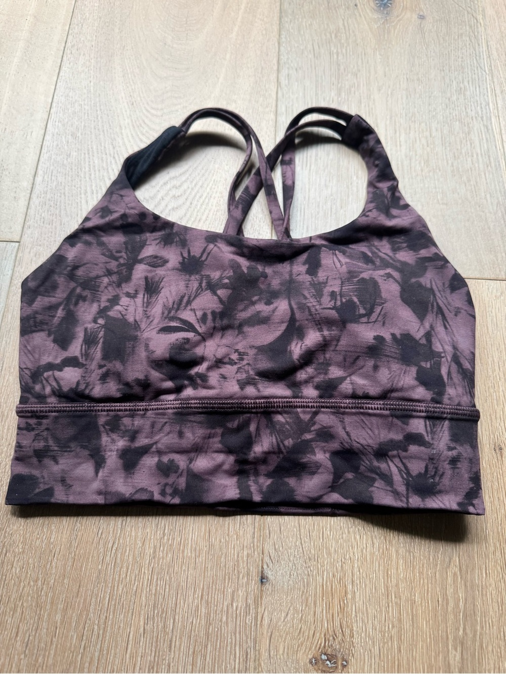 lululemon athletica Purple and Black Floral Tie-Dye Sports Bralette